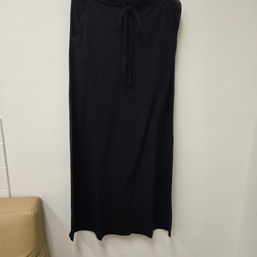 Women’s Black Maxi Skirt with Drawstring Waist